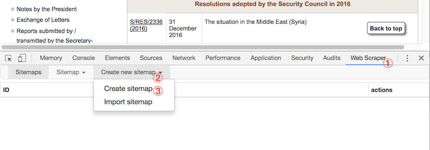 Creating a new sitemap